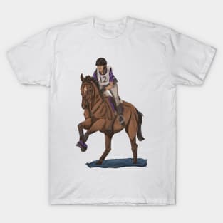 Purple and Bay horse Cross Country XC Smile T-Shirt